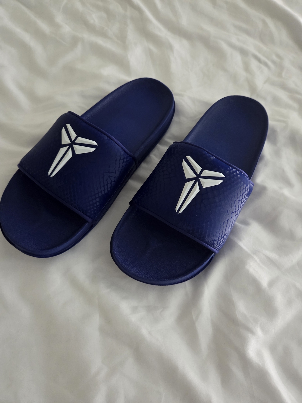 Nike Navy Blue Slide Sandals with White Logo
